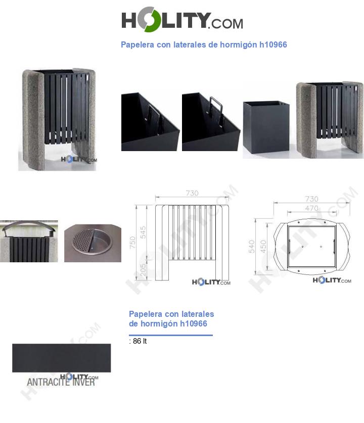 Papelera con laterales de hormigón h10966