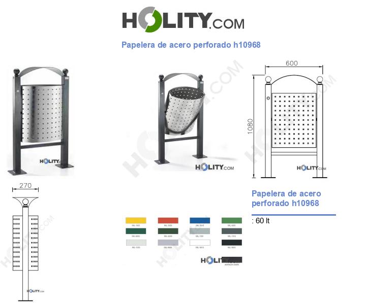 Papelera de acero perforado h10968