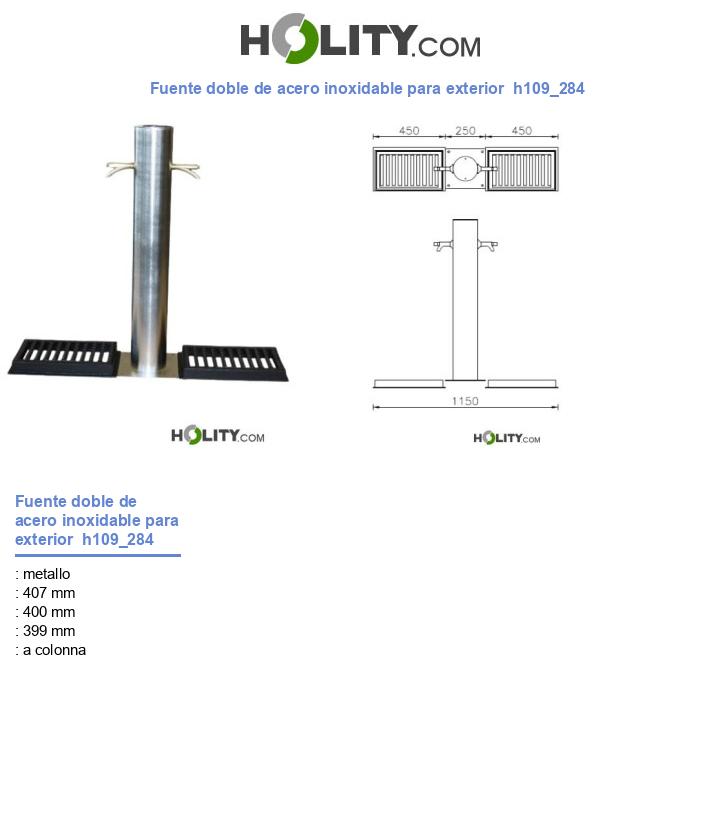 Fuente doble de acero inoxidable para exterior  h109_284