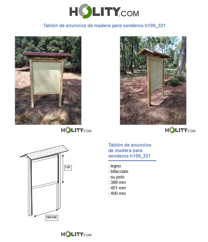 Tablón de anuncios de madera para senderos h109_321