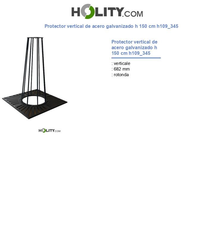 Protector vertical de acero galvanizado h 150 cm h109_345