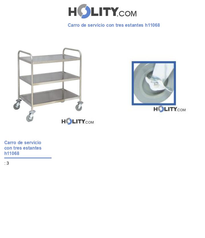 Carro de servicio con tres estantes h11068
