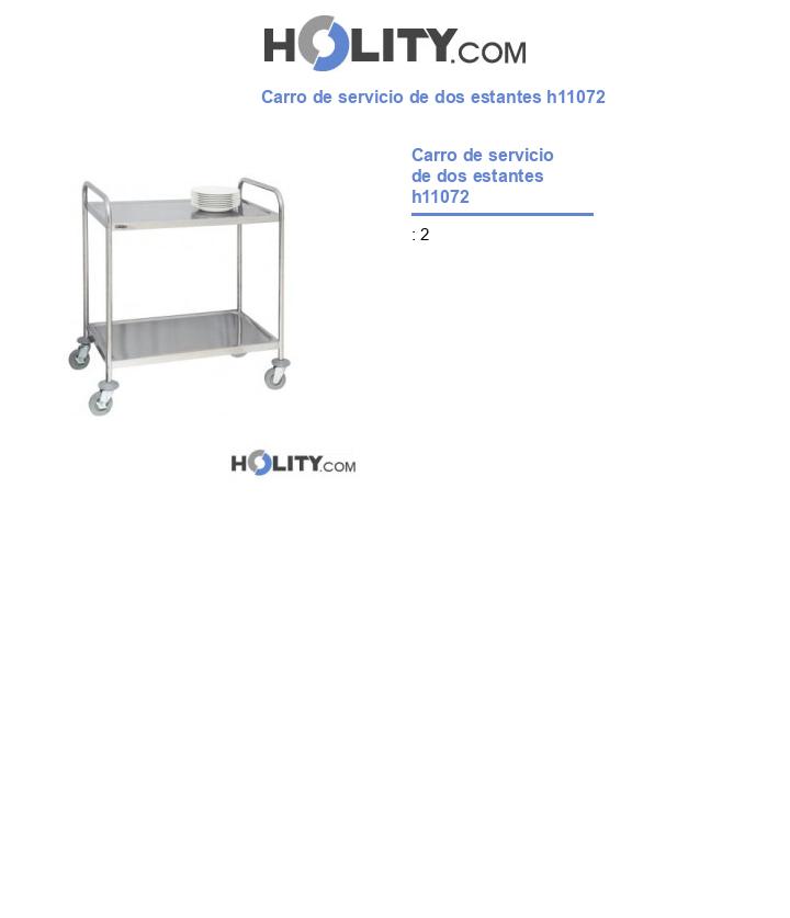 Carro de servicio de dos estantes h11072