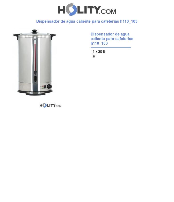 Dispensador de agua caliente para cafeterías h110_103