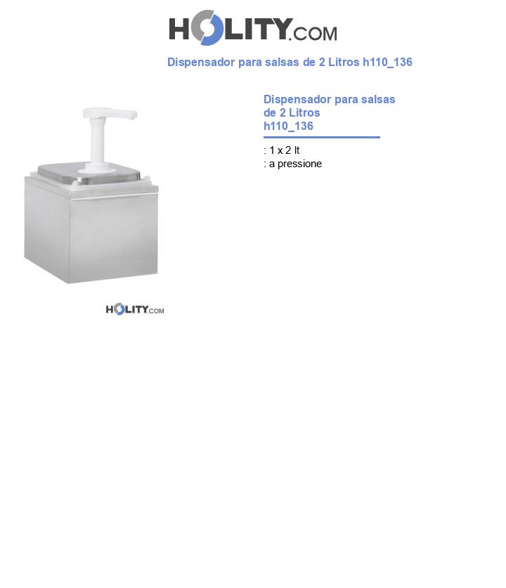Dispensador para salsas de 2 Litros h110_136