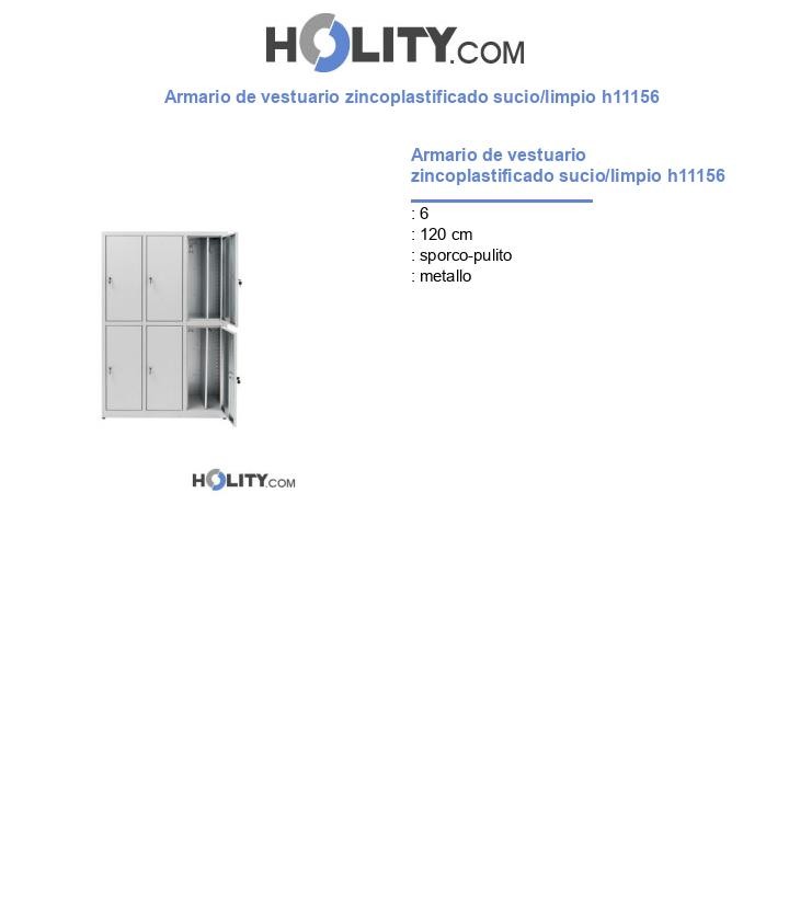 Armario de vestuario zincoplastificado sucio/limpio h11156