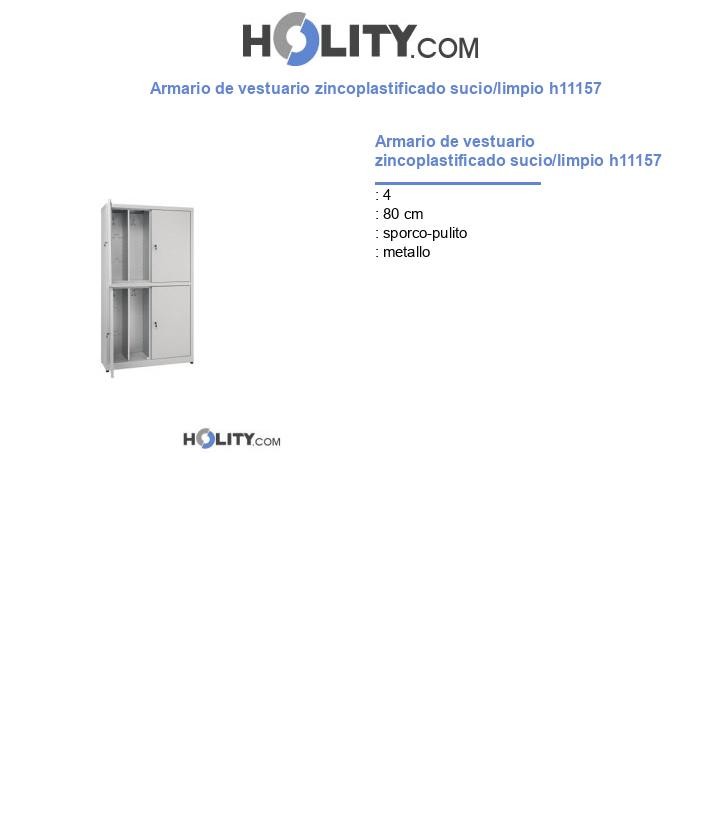 Armario de vestuario zincoplastificado sucio/limpio h11157