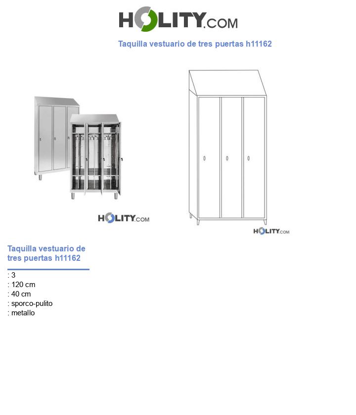 Taquilla vestuario de tres puertas h11162