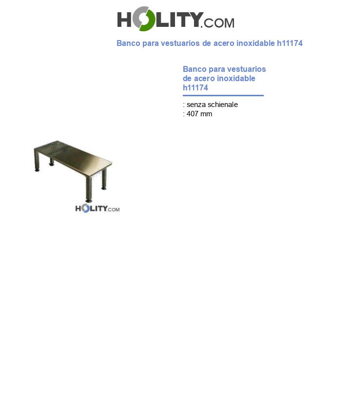 Banco para vestuarios de acero inoxidable h11174