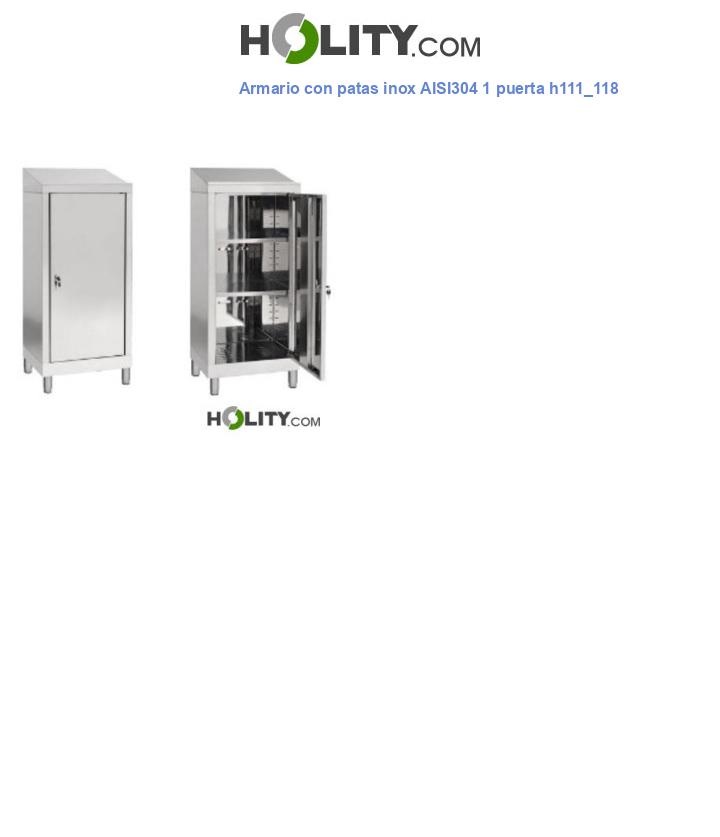 Armario con patas inox AISI304 1 puerta h111_118
