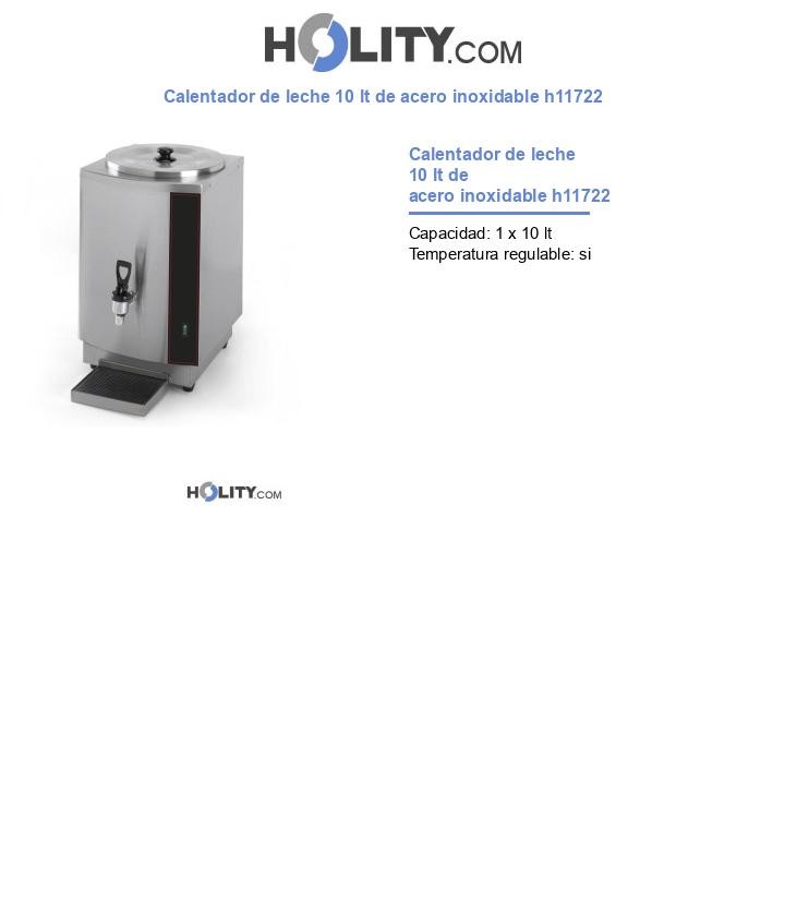 Calentador de leche 10 lt de acero inoxidable h11722