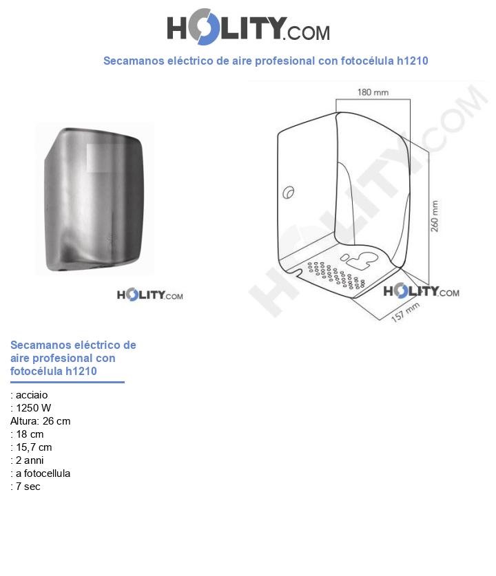Secamanos eléctrico de aire profesional con fotocélula h1210