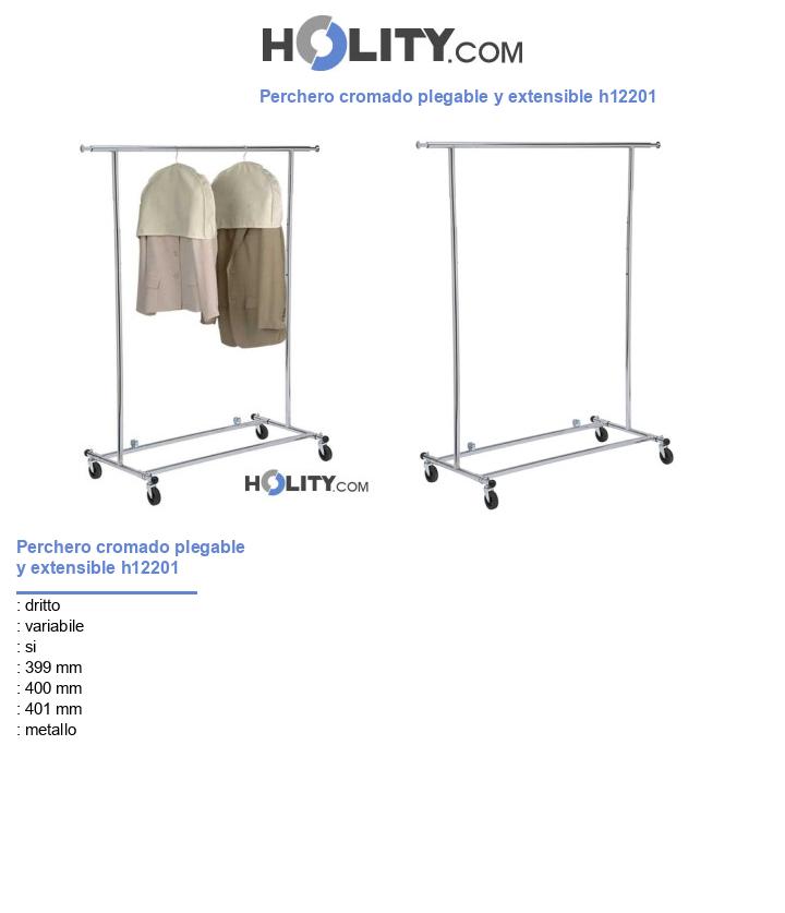 Perchero cromado plegable y extensible h12201