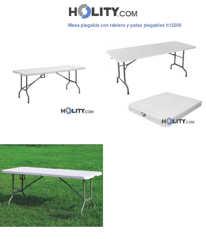 Mesa plegable con tablero y patas plegables h12208