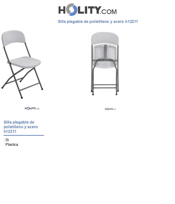 Silla plegable de polietileno y acero h12211