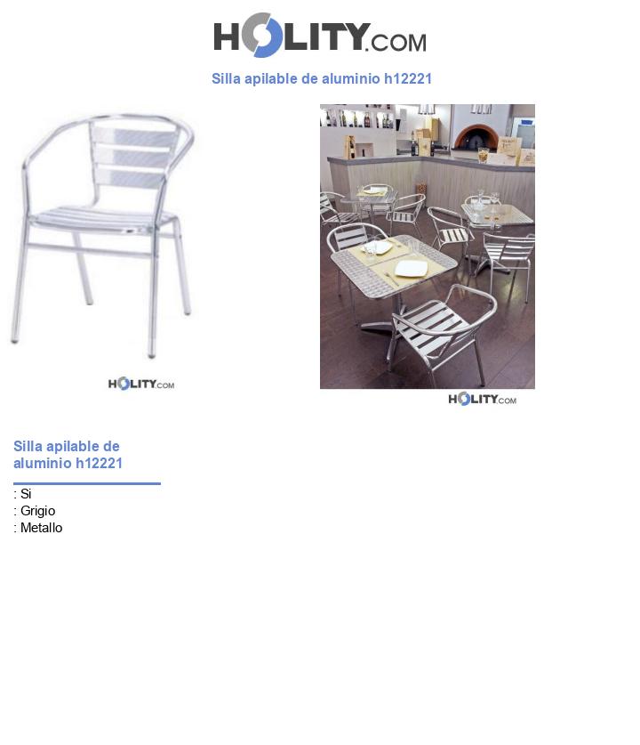 Silla apilable de aluminio h12221