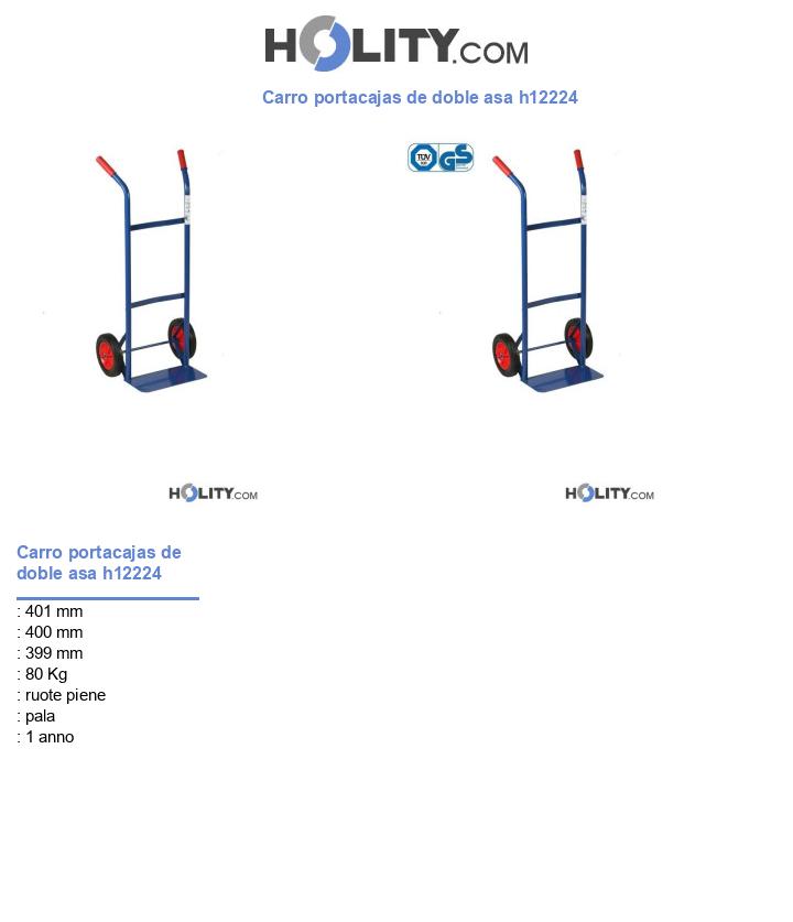 Carro portacajas de doble asa h12224