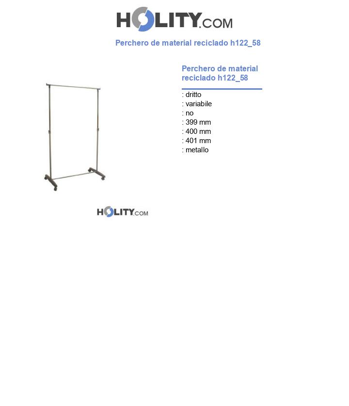 Perchero de material reciclado h122_58