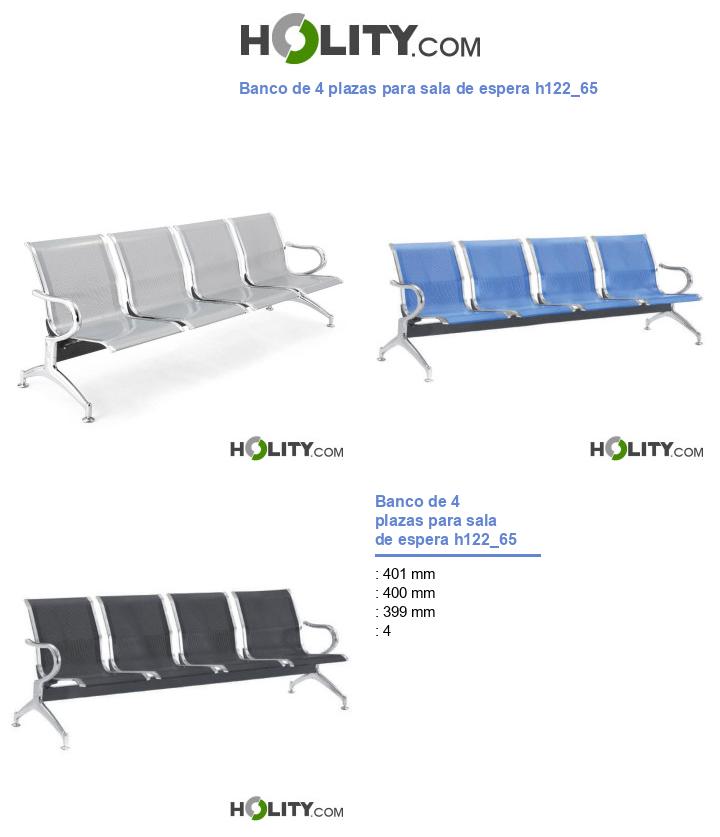 Banco de 4 plazas para sala de espera h122_65