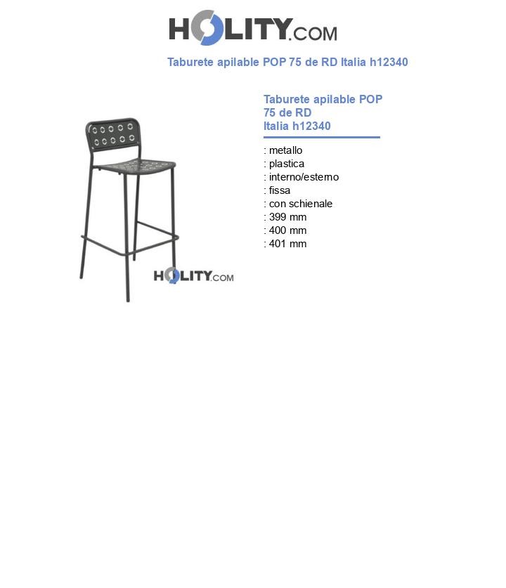 Taburete apilable POP 75 de RD Italia h12340