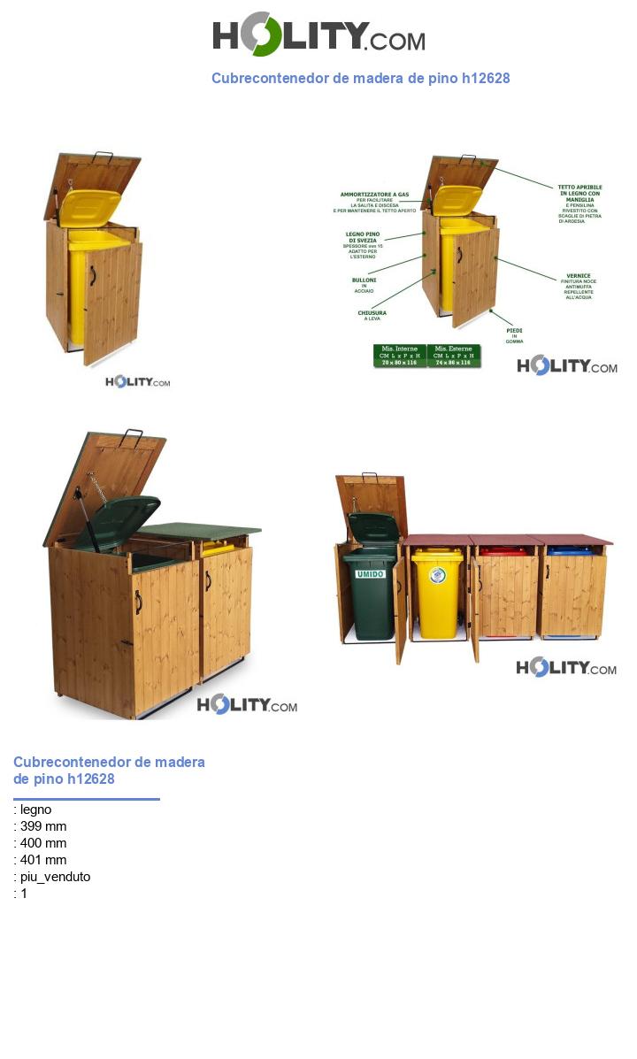 Cubrecontenedor de madera de pino h12628