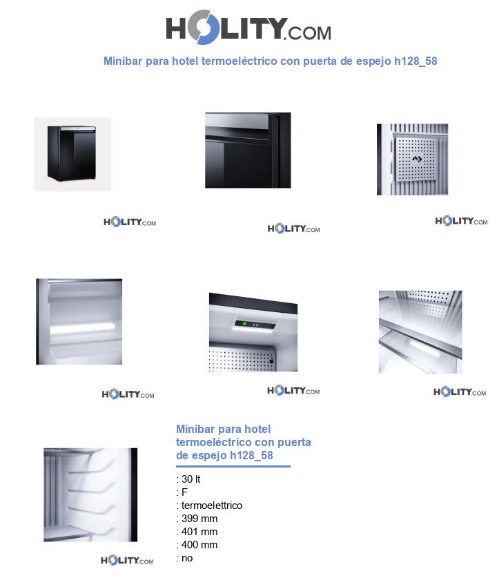 Minibar para hotel termoeléctrico con puerta de espejo h128_58