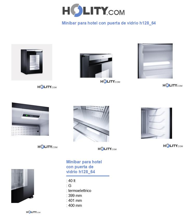 Minibar para hotel con puerta de vidrio h128_64