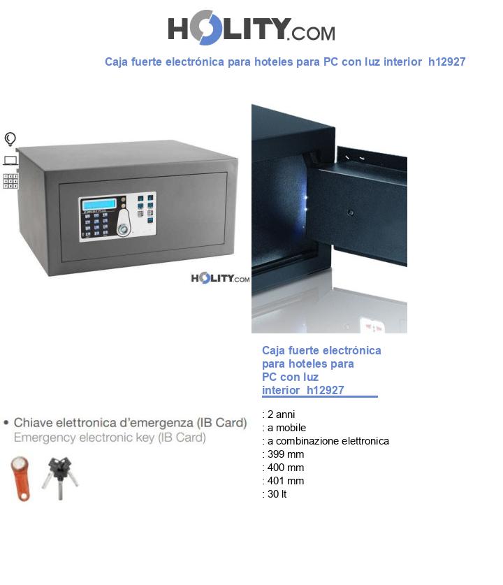 Caja fuerte electrónica para hoteles para PC con luz interior  h12927