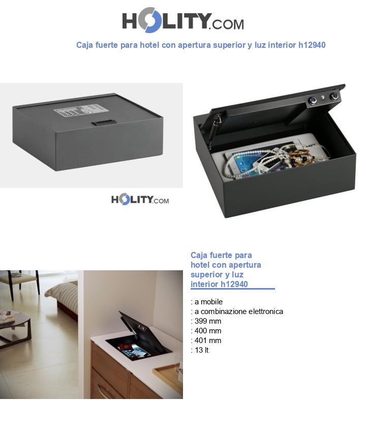 Caja fuerte para hotel con apertura superior y luz interior h12940