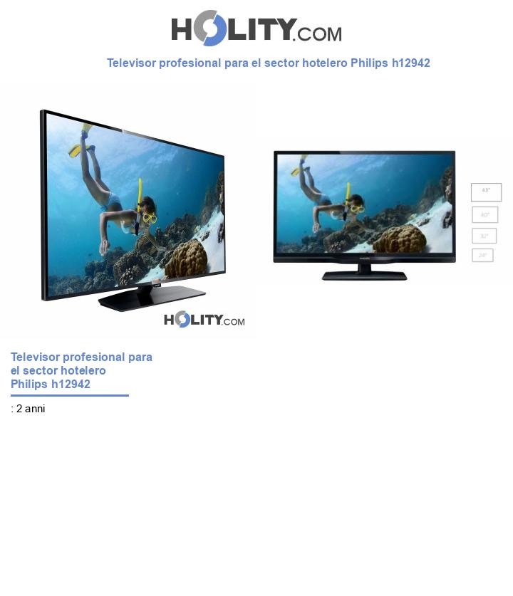 Televisor profesional para el sector hotelero Philips h12942