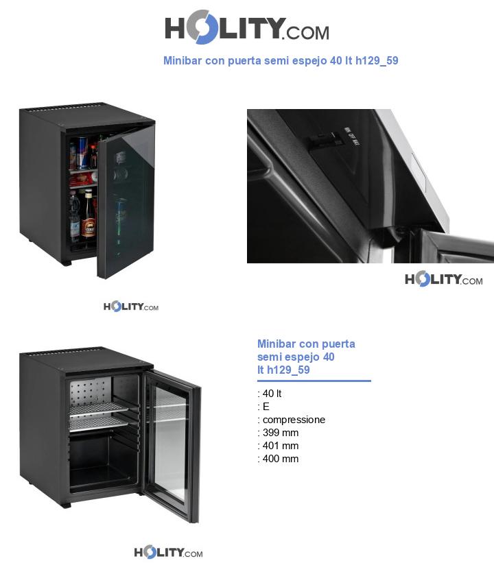 Minibar con puerta semi espejo 40 lt h129_59