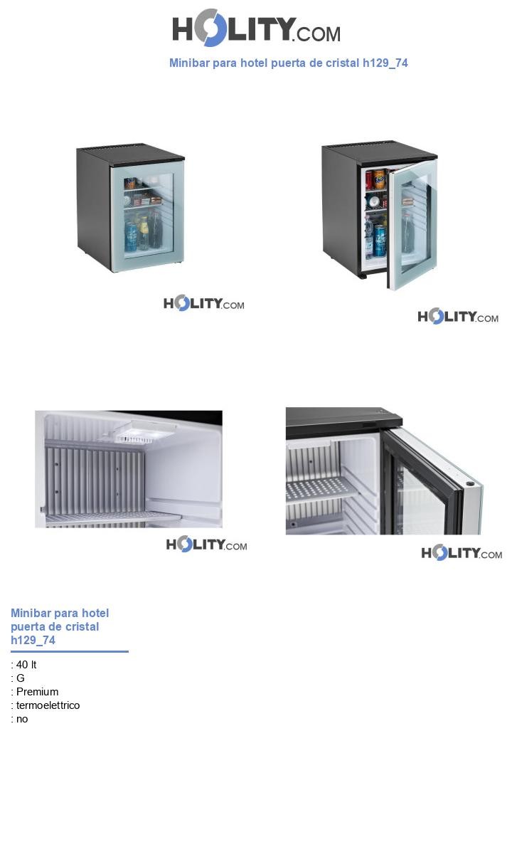 Minibar para hotel puerta de cristal h129_74