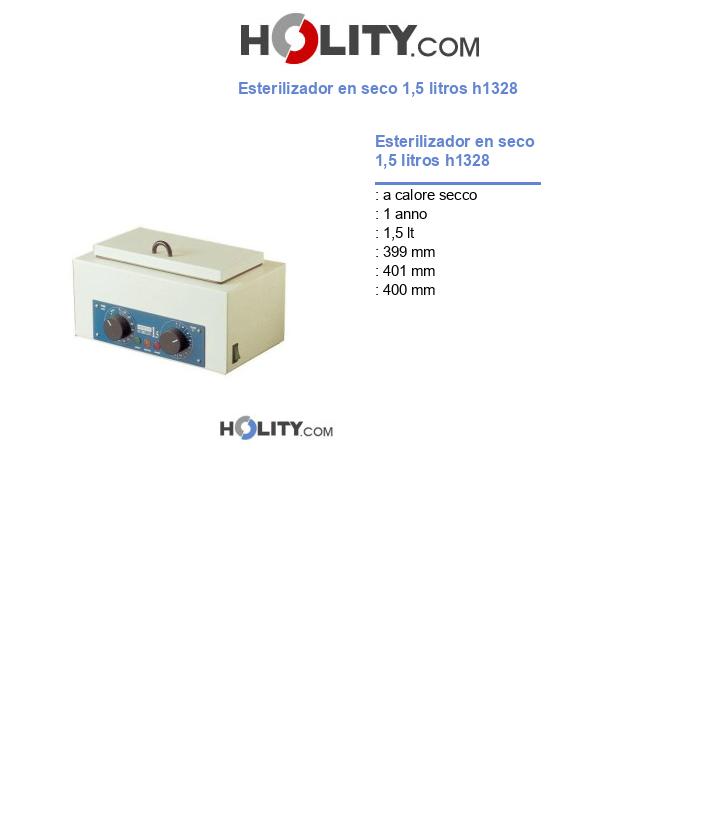 Esterilizador en seco 1,5 litros h1328