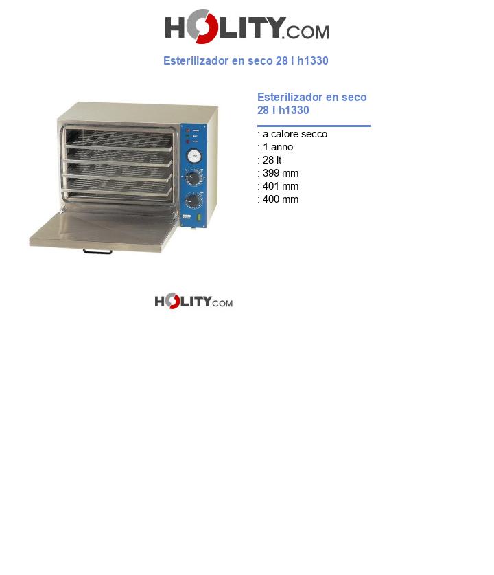 Esterilizador en seco 28 l h1330