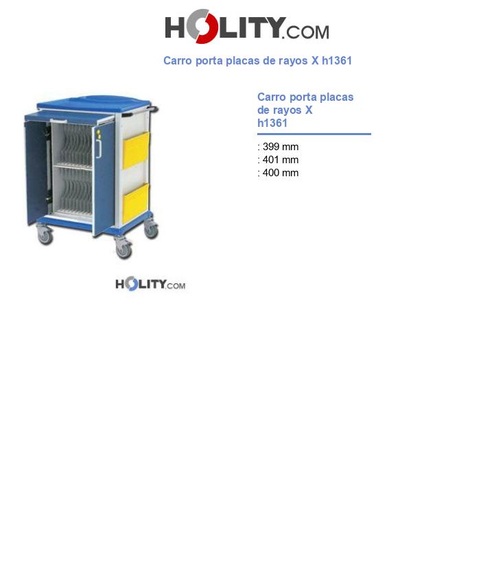 Carro porta placas de rayos X h1361