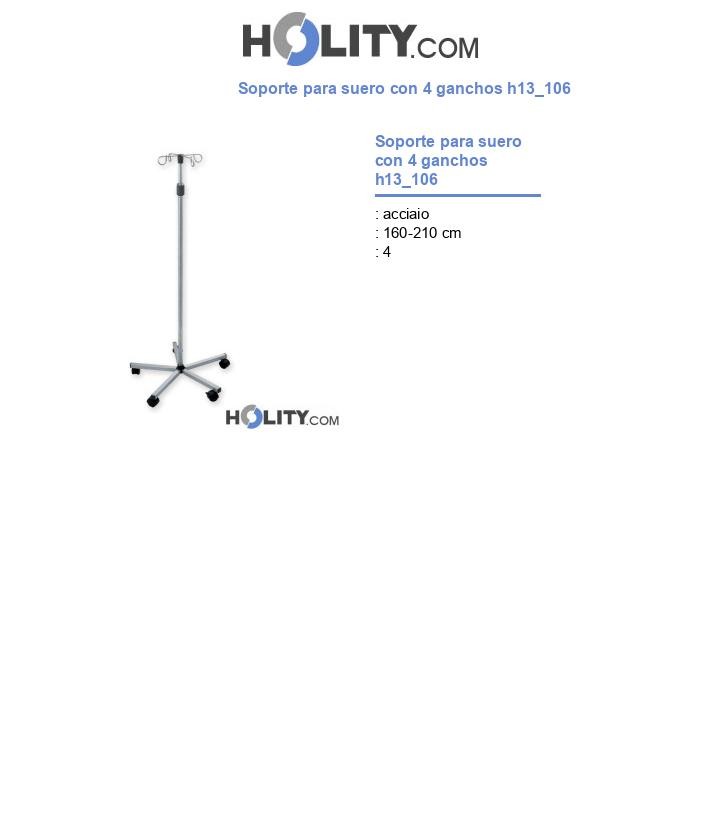 Soporte para suero con 4 ganchos h13_106