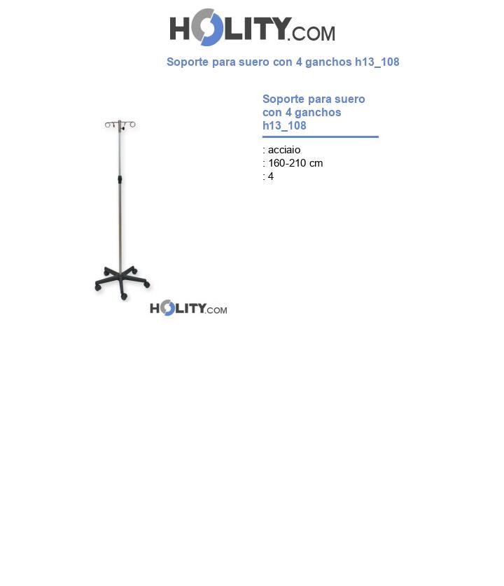 Soporte para suero con 4 ganchos h13_108