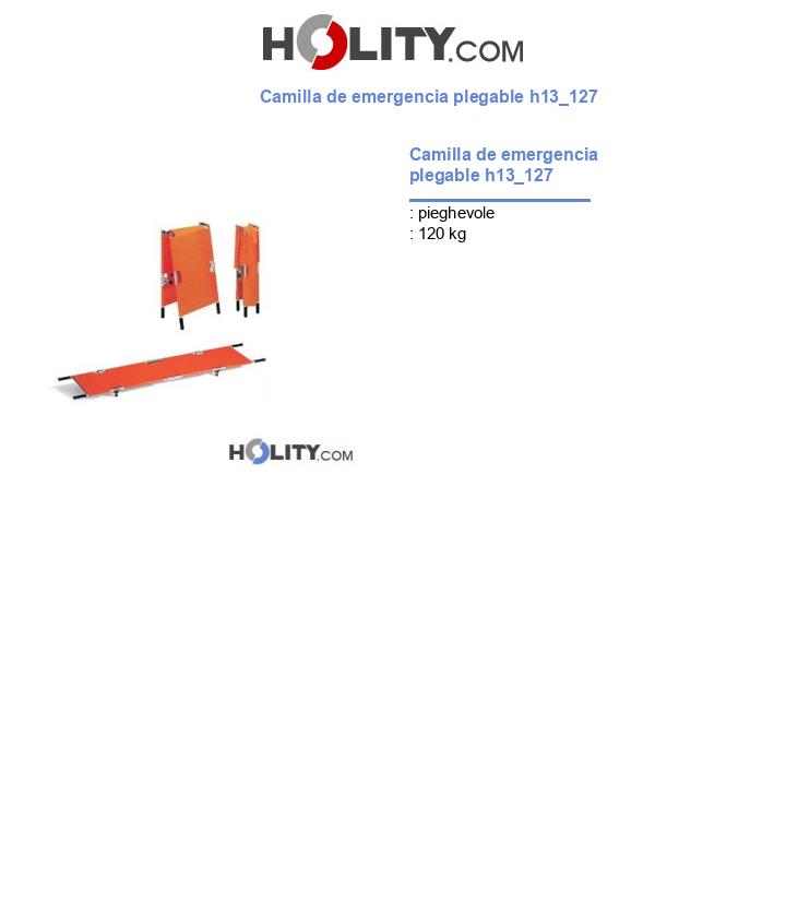 Camilla de emergencia plegable h13_127