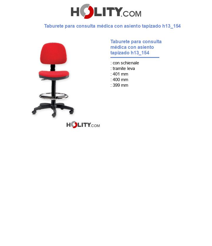 Taburete para consulta médica con asiento tapizado h13_154