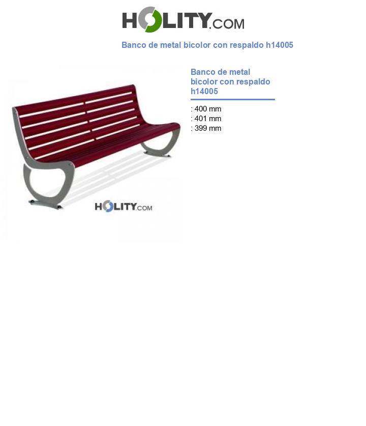 Banco de metal bicolor con respaldo h14005