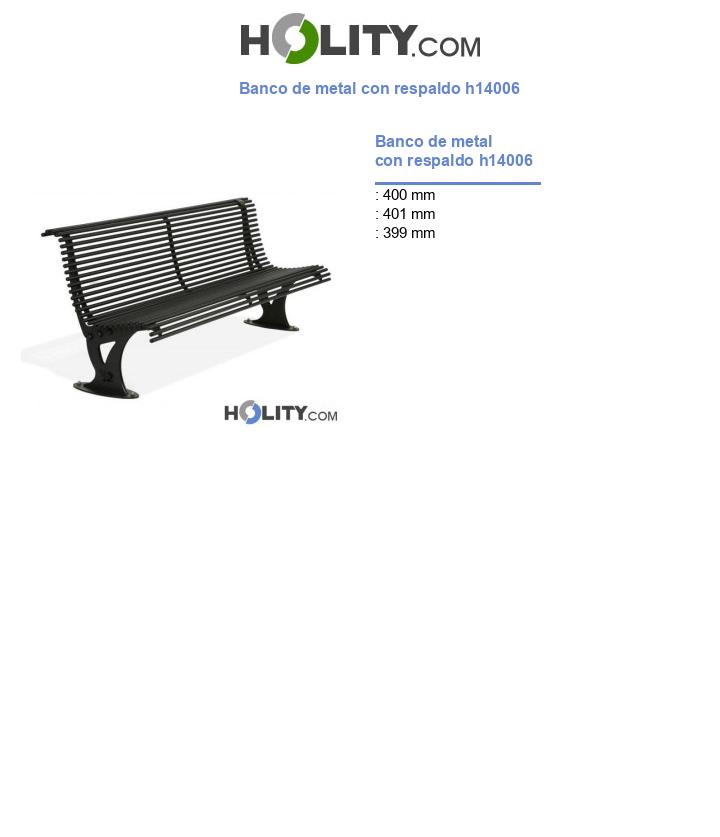 Banco de metal con respaldo h14006