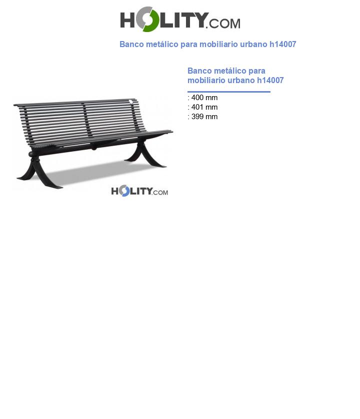 Banco metálico para mobiliario urbano h14007
