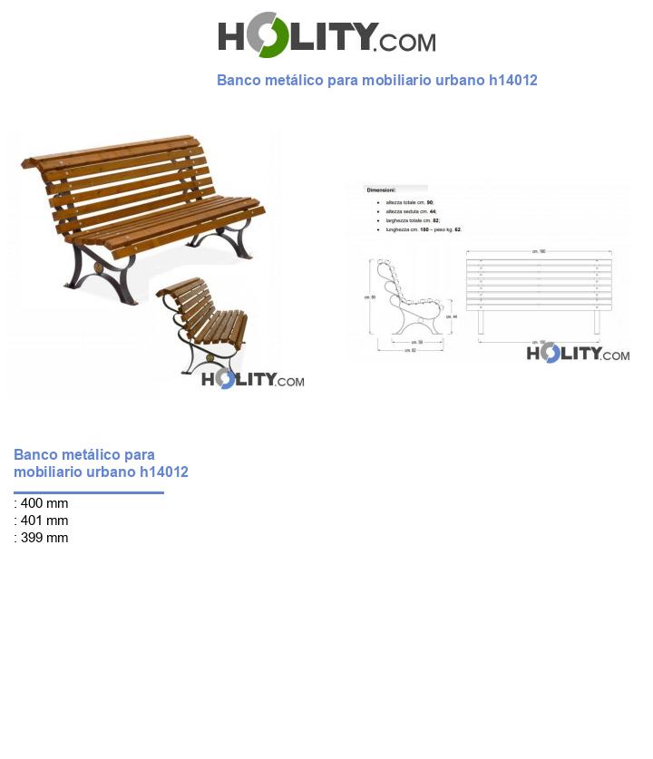 Banco metálico para mobiliario urbano h14012