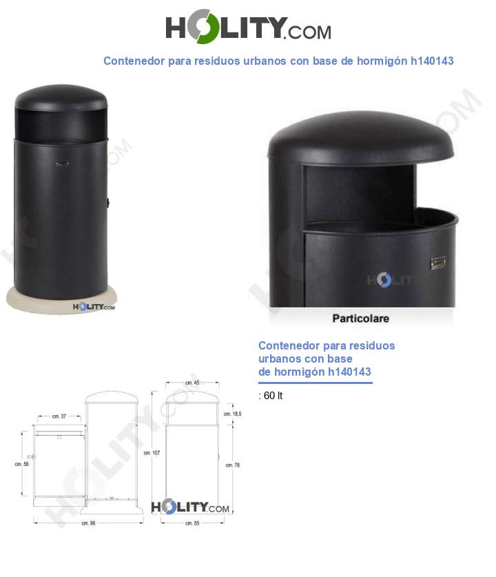 Contenedor para residuos urbanos con base de hormigón h140143