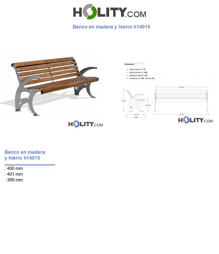 Banco en madera y hierro h14015