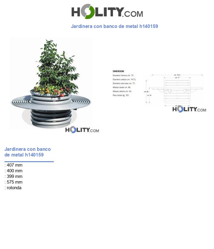 Jardinera con banco de metal h140159