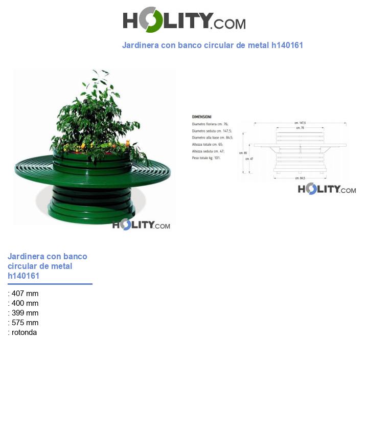 Jardinera con banco circular de metal h140161