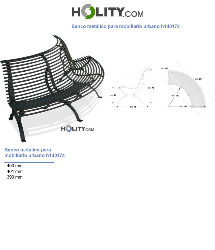 Banco metálico para mobiliario urbano h140174