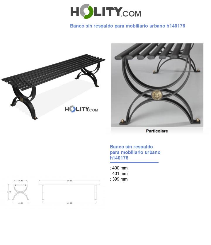 Banco sin respaldo para mobiliario urbano h140176