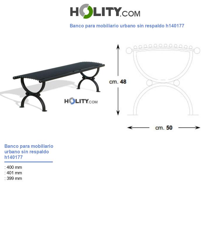 Banco para mobiliario urbano sin respaldo h140177
